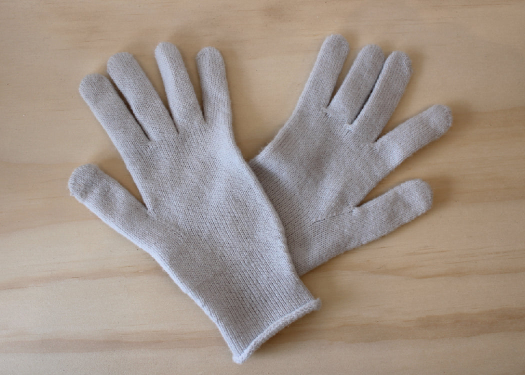 Wool Blend Rolled Gloves